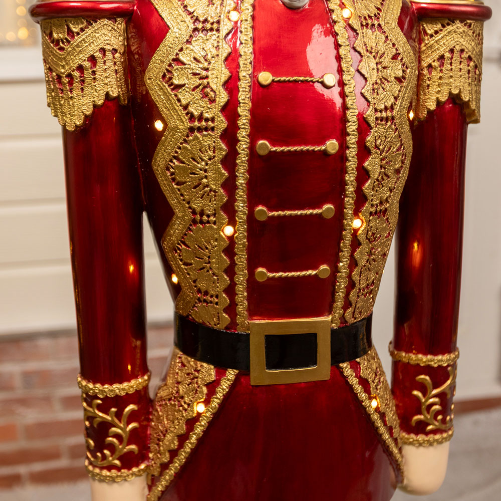 The Christmas Centre Red and Green LED Lights Traditional Nutcracker Soldier 5ft Image 3