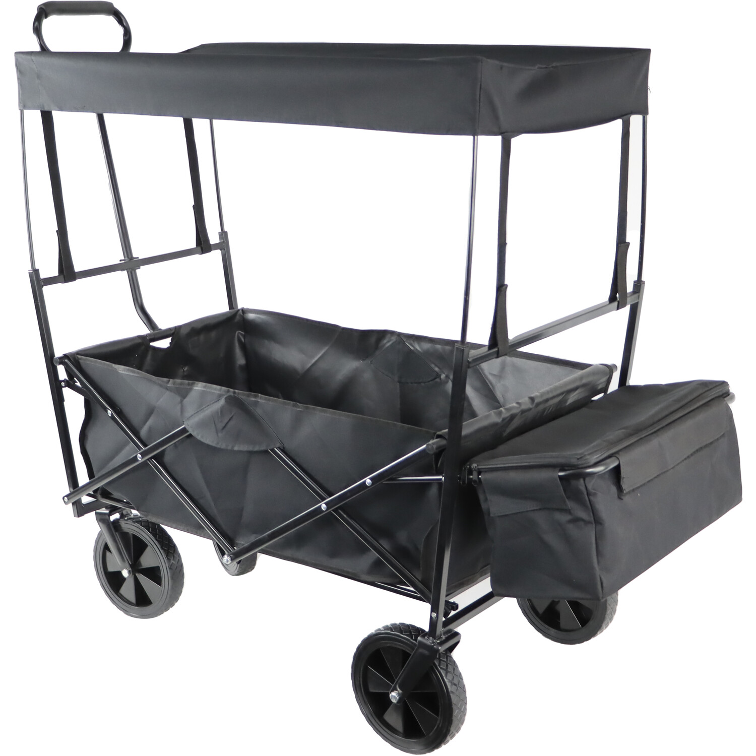 Foldable Trolley with Canopy - Black Image 2