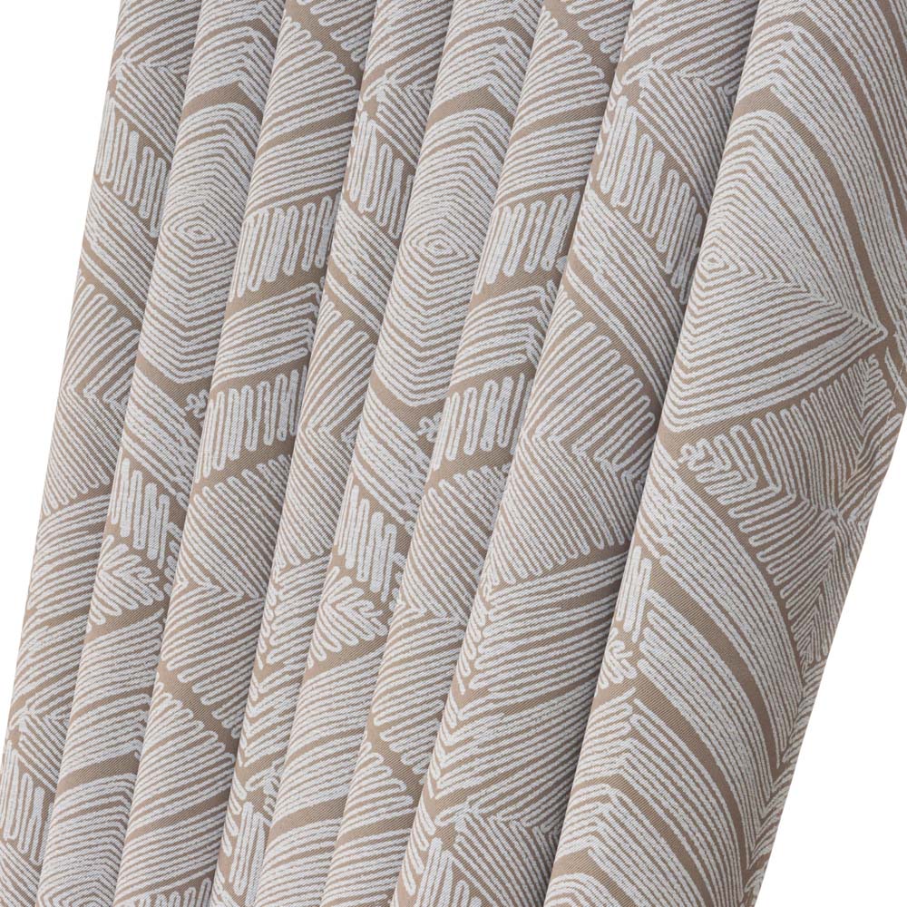 Alan Symonds Cream Geometric Aztec Print Blackout Ring Top Eyelet Curtains 168 x 137cm Image 3