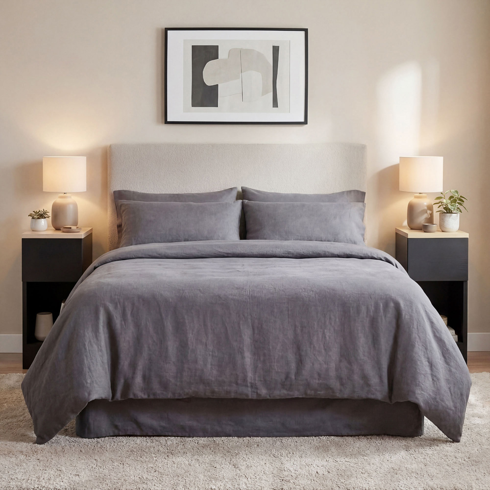 Portland Black Narrow Bedside Table Set of 2 Image 6
