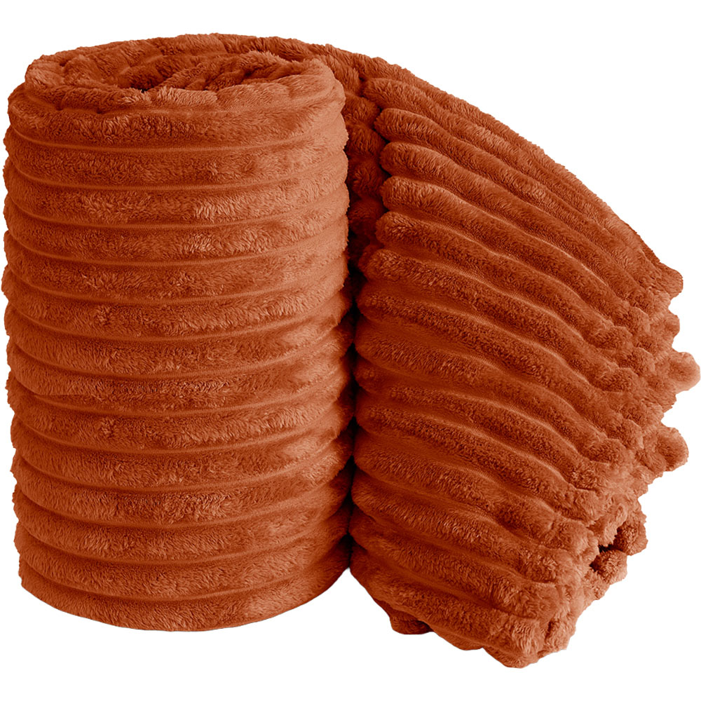 Velosso Bellissima Orange Plush Throw 200 x 240cm Image 1