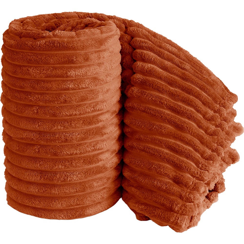 Velosso Bellissima Orange Plush Throw 100 x 150cm Image 1