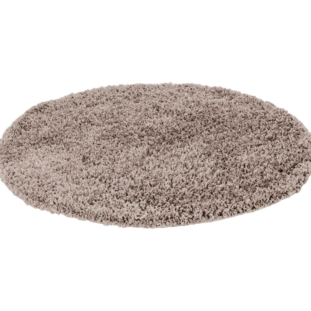 Desire Rugs Oxford Light Beige Plain Round Shaggy Rug 120 x 120cm Image 1