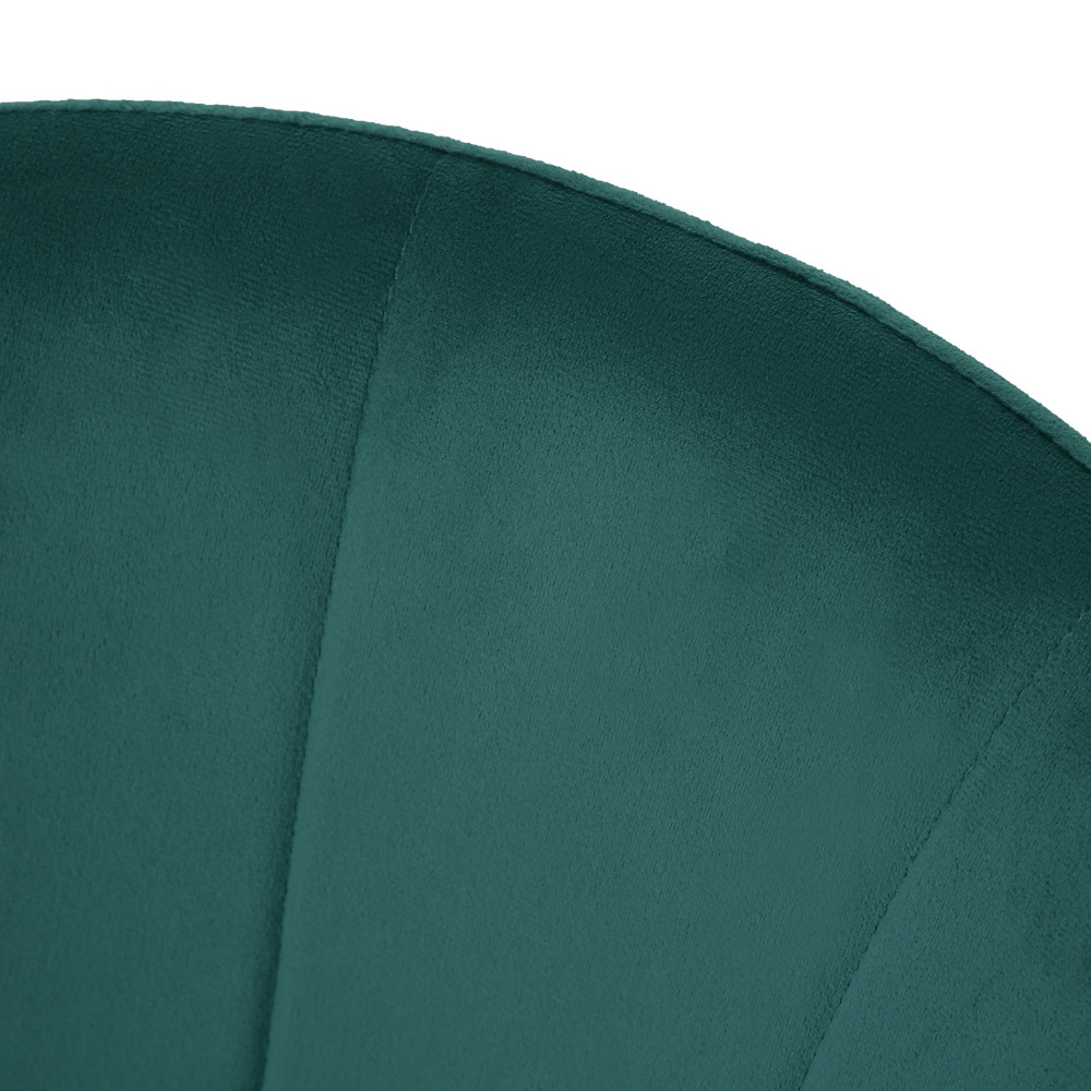 Home Garden Direct Mill Set of 2 Green Velvet Dining Chairs with Golden Legs Image 6