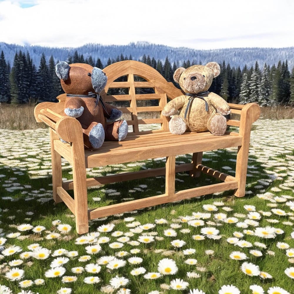 Acacia Home Kids 2 Seater Lutyen Teak Garden Bench Image 3