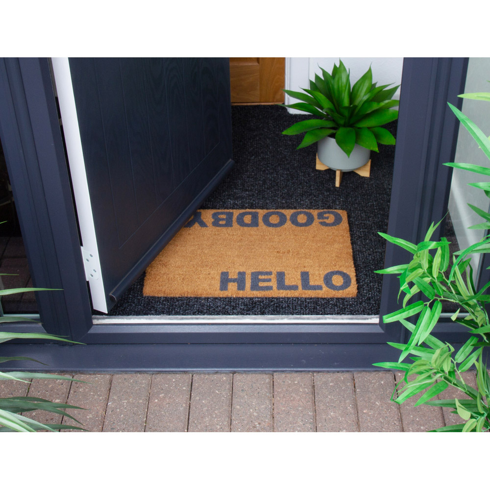 Eselle Astley Hello Goodbye Printed Neutral Coir Door Mat 40 x 60cm Image 4