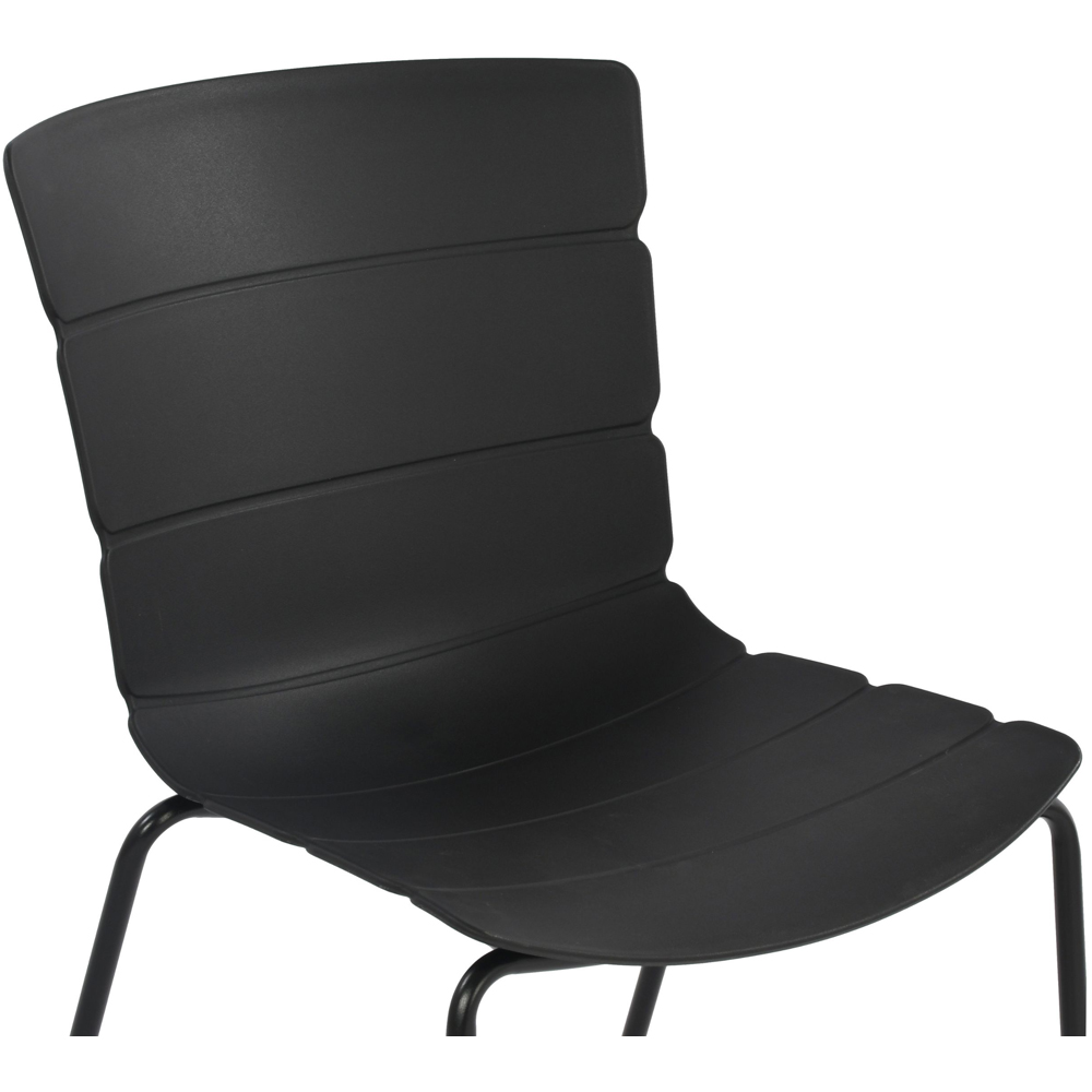 Core Products Bali Set of 2 Black Plastic Kitchen Chair Image 3