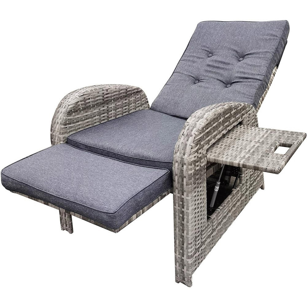 Malay Deluxe Malay New Hampshire Grey Wicker Reclining Chair Image 3