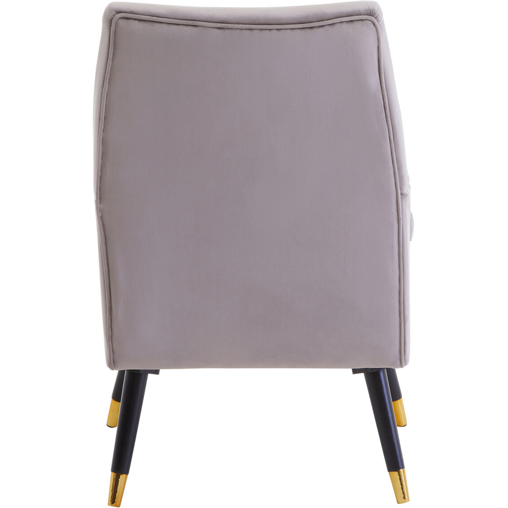 Premier Housewares Loretta Mink Velvet Accent Chair with Black Wooden legs Image 4