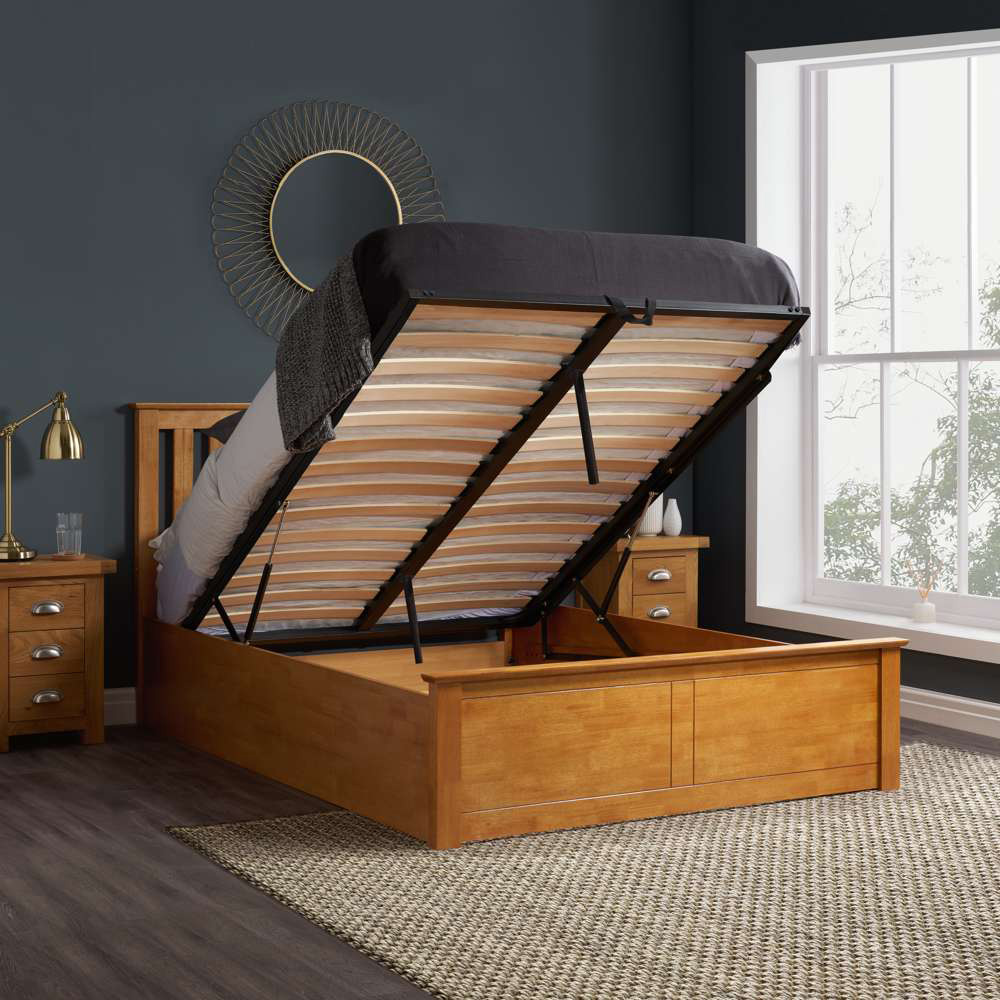 Phoenix Small Double Brown Ottoman Bed Image 8