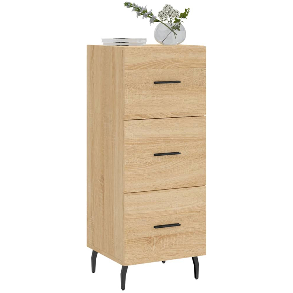 vidaXL 3 Drawer Sonoma Oak Sideboard Image 3