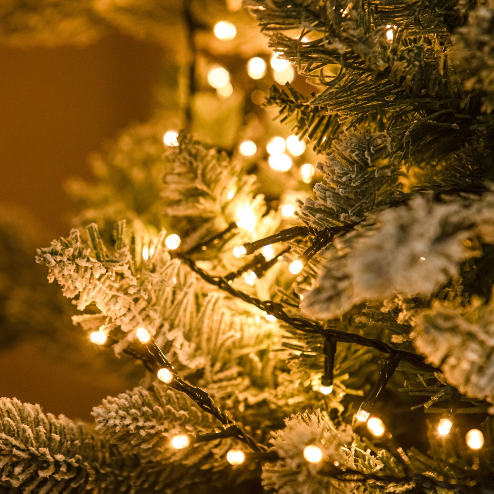 The Christmas Centre 240 Warm White LED Multifunction Green Cable String Light 28m Image 4