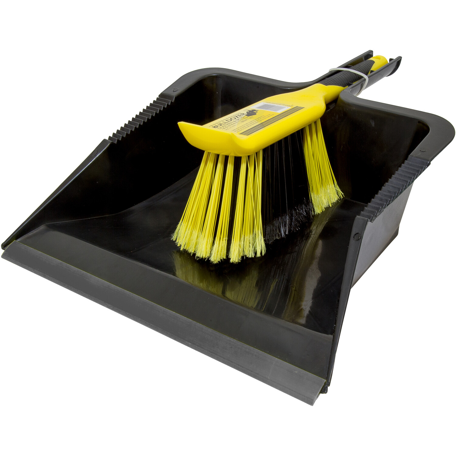 Heavy Duty Dustpan and Brush Set - Black Image