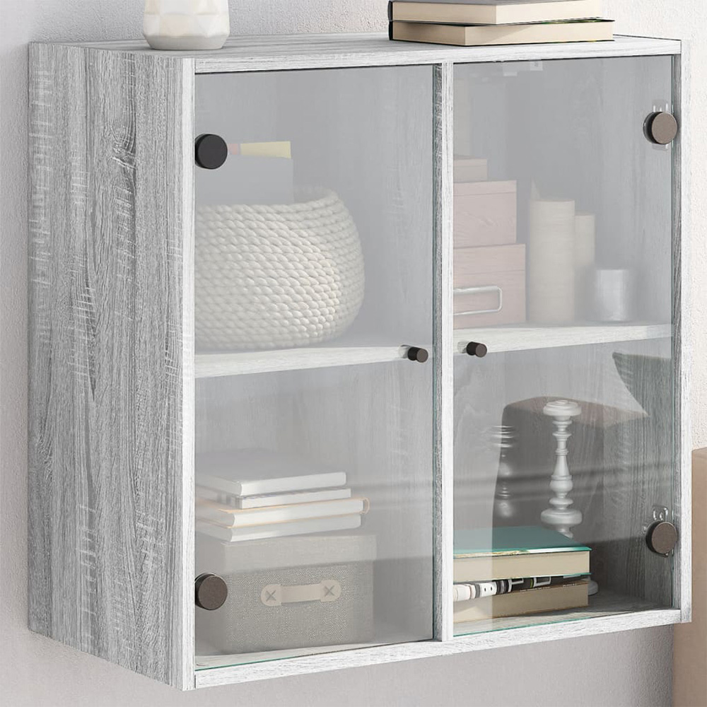 vidaXL 2 Door Grey Sonoma Oak Wall Cabinet Image 1