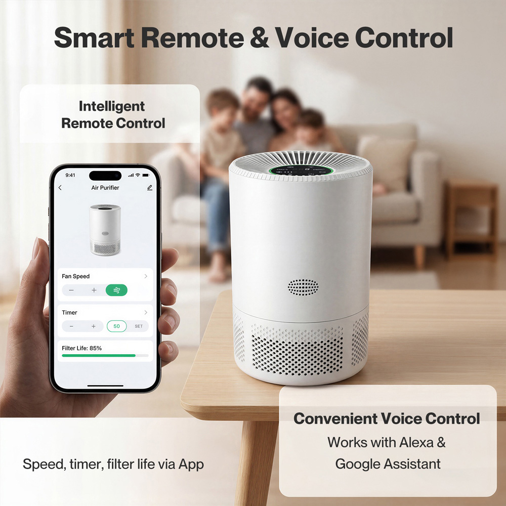 Spector White Smart Air Purifier with Quiet Sleep Mode Image 8
