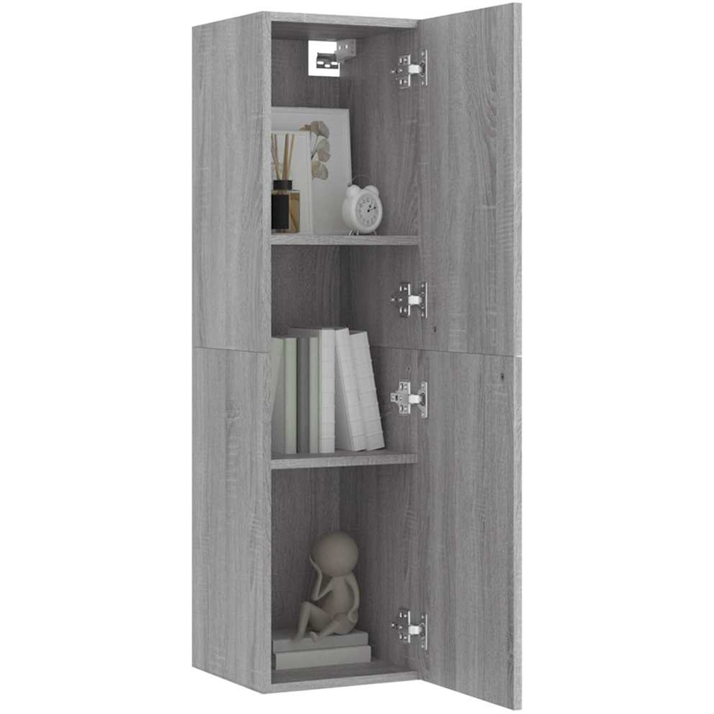 vidaXL Single Door Grey Sonoma Wall Mounted TV Cabinet Image 3