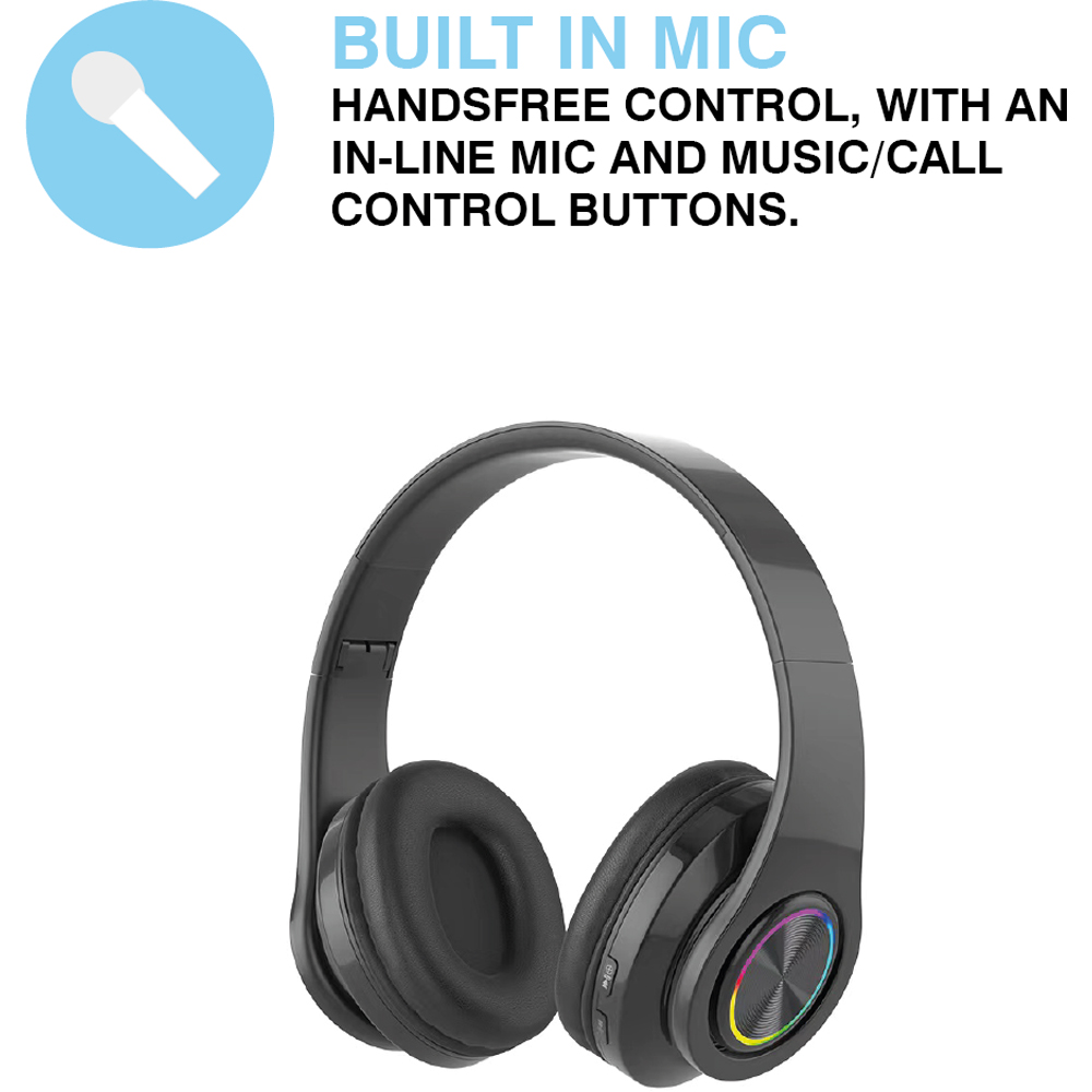 MiTEC MiSOUND Black Wireless Headphones Image 3