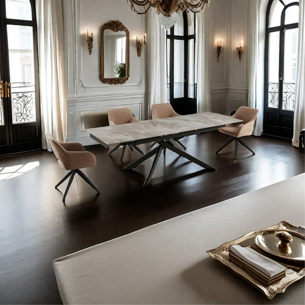 DS Living Zaira 6 Seater Dining Table Marble Pattern Image 6
