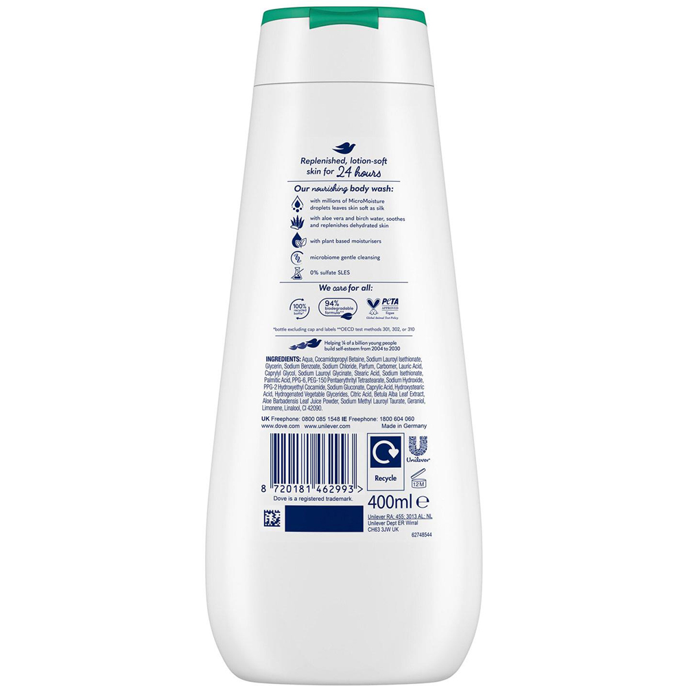 Dove Advanced Care Hydrating Body Wash 400ml 10 Pack Image 3
