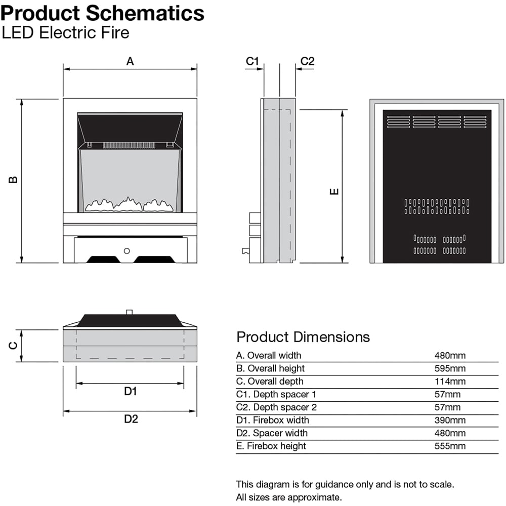 Focal Point Blenheim Chrome Electric Fire 2kW Image 6