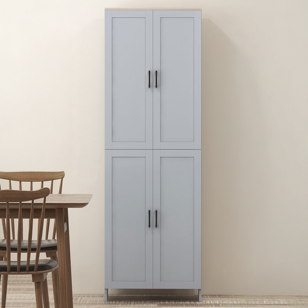 Portland 4 Door Grey Kitchen Storage Cabinet Image 1