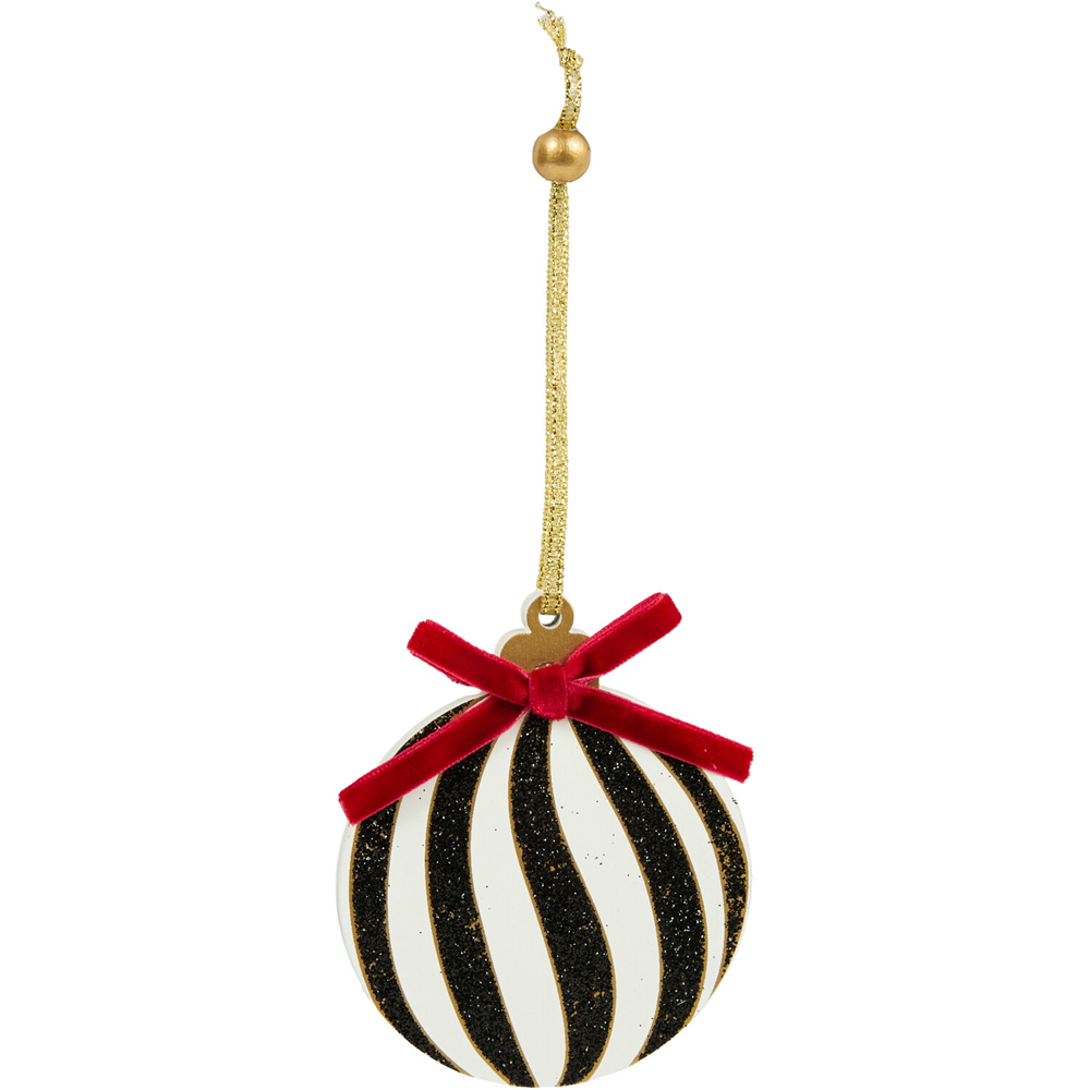Set of 8 Black and White Christmas Hanging Decorations Image 2
