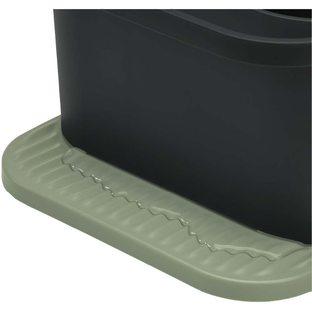 ReBorn Charcoal Grey and Sage Green Compact Plastic Sink Tidy with Drainage Tray Image 3