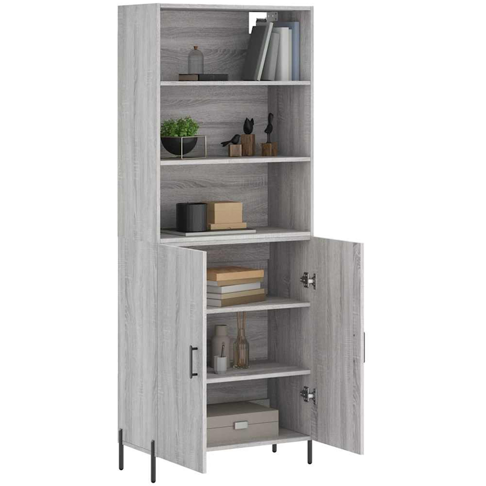 vidaXL 2 Door 3 Shelf Grey Sonoma Tall Highboard Image 3