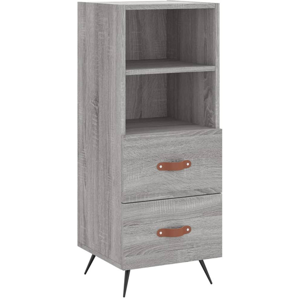 vidaXL Single Door 2 Drawer 2 Shelf Grey Sonoma Highboard Image 5