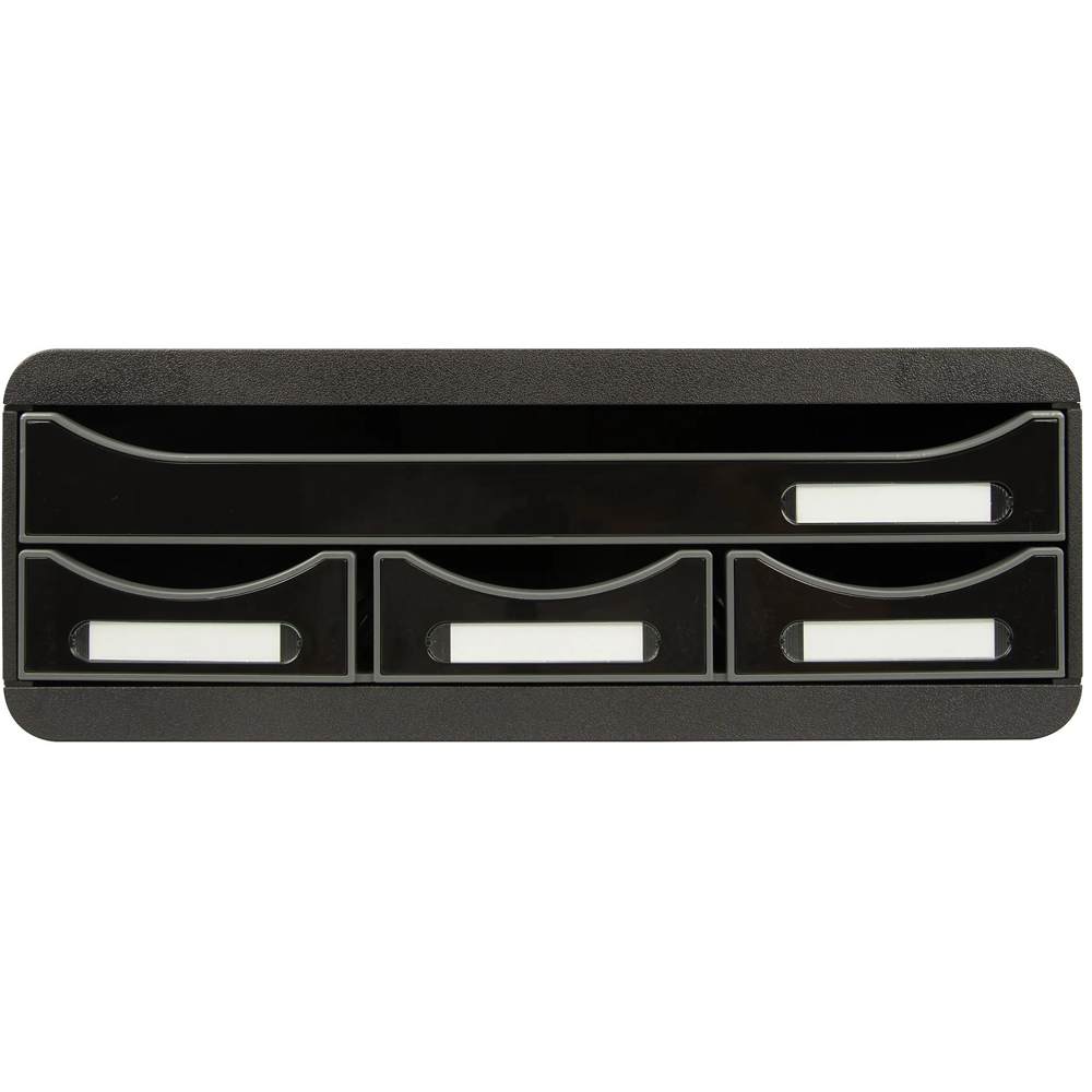 Exacompta Mini 4 Drawer Glossy Black Toolbox Image 2