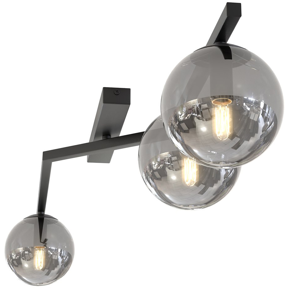 Emibig Nation 3 Light Graphite Shade Black Ceiling Lamp Image 4