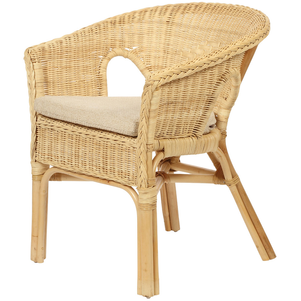 Desser Furniture Natural Wicker Adult Size Loom Chair with Cushion Image 2