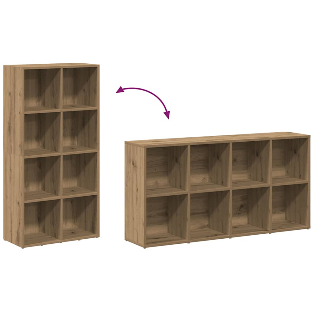 vidaXL 8 Shelf Artisanal Oak Bookcase Image 7