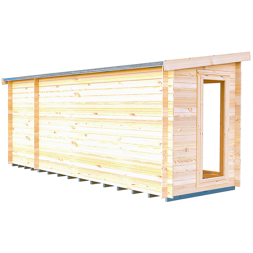 Shire Walsoken 6 x 17ft Dual-Purpose Pent Garden Log Cabin with Integral Storage Image 3