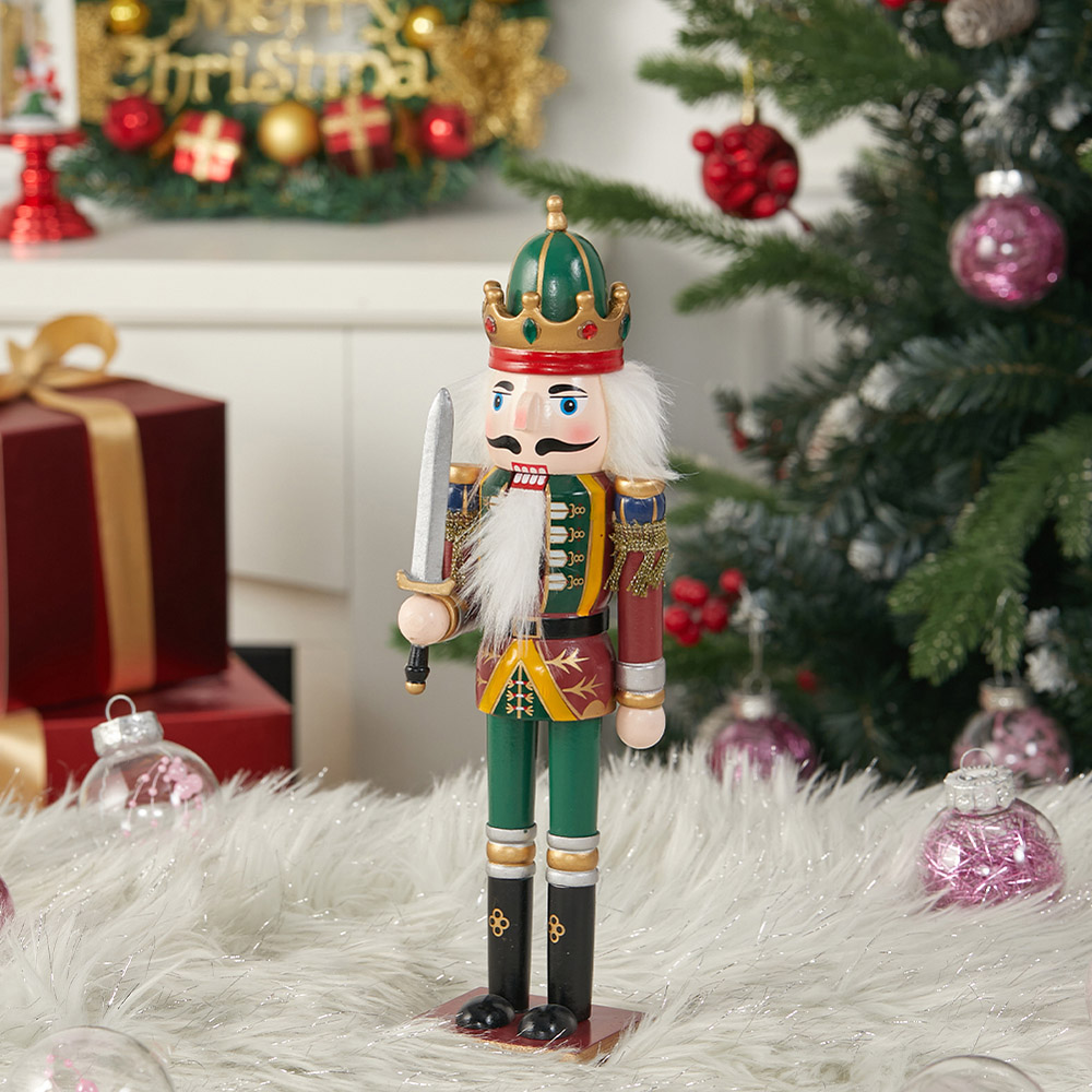 Living and Home Wooden Nutcracker Soldier Christmas Ornament Image 7