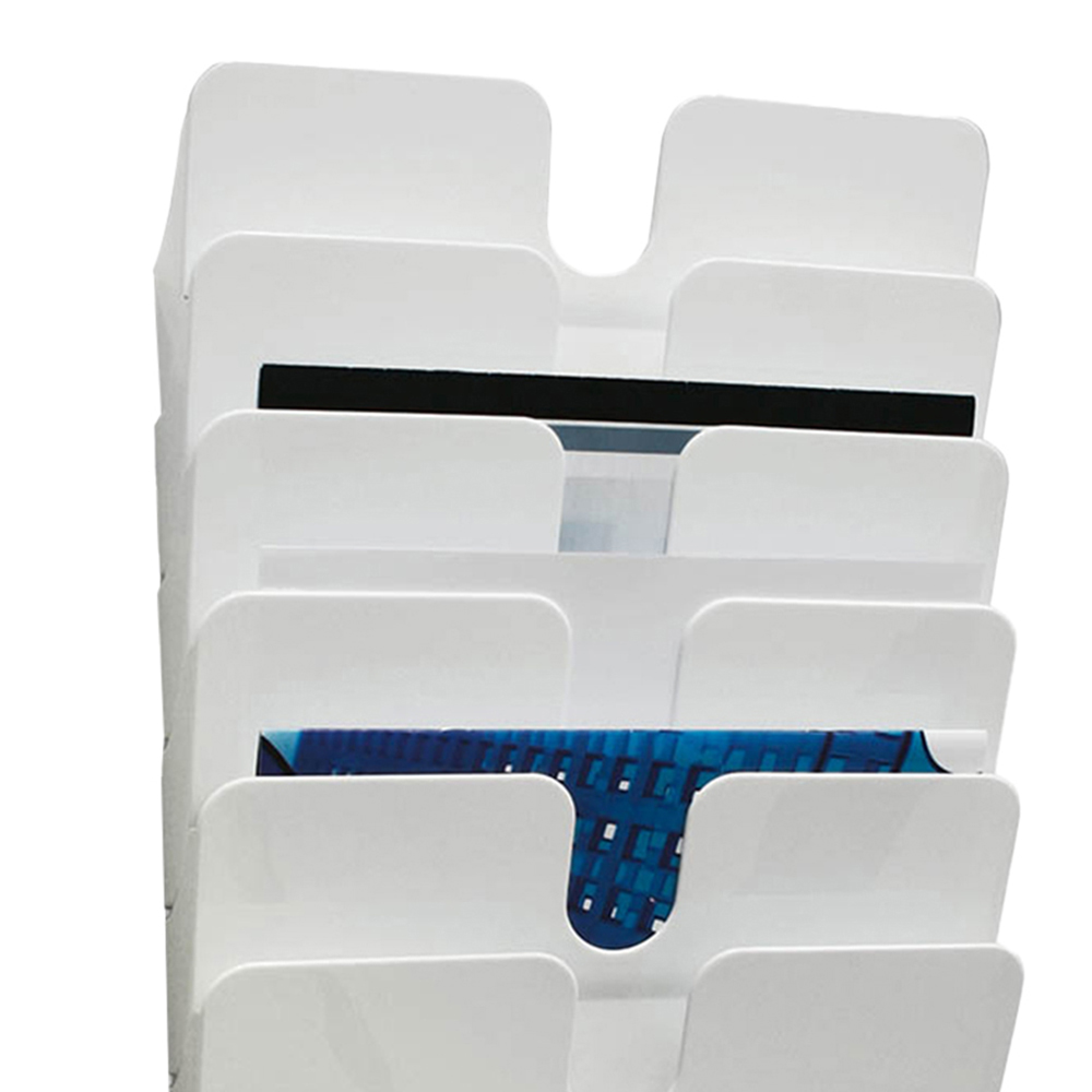 Durable Flexiplus White 6 Wall Mounted Portrait Literature Tray A4 Image 2