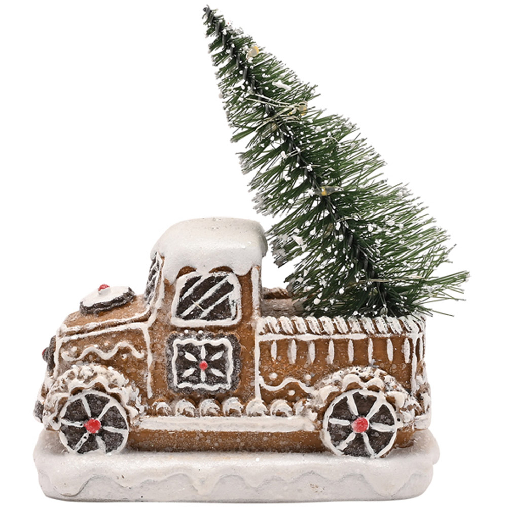 The Seasonal Gift Co. Santa and Friends Gingerbread Truck LED Christmas Decoration 14cm  Image 3