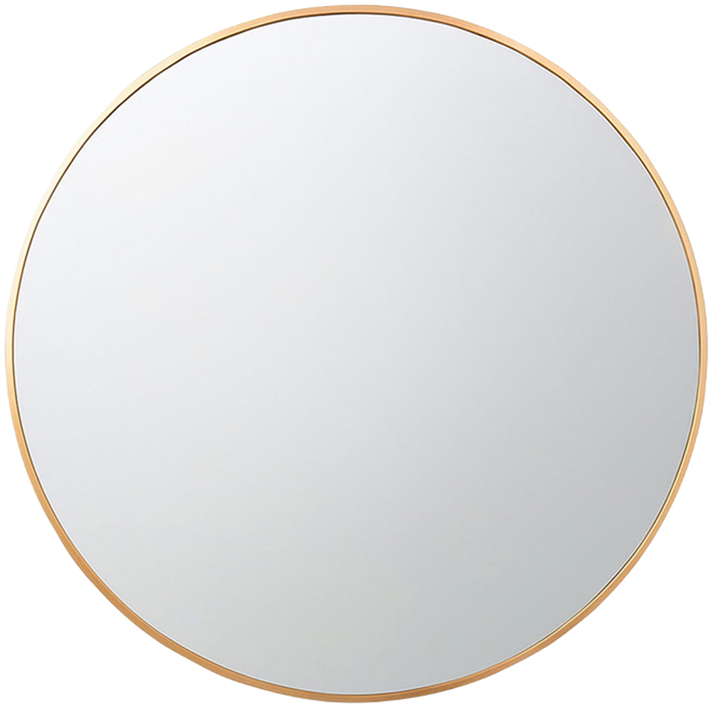 Neo Gold Metal Frame Anti-Rust Wall Mounted Round Mirror 50cm Image 1