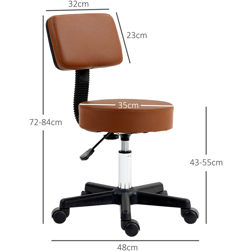 Portland Brown Adjustable Swivel Salon Chair with Padded Seat Image 9