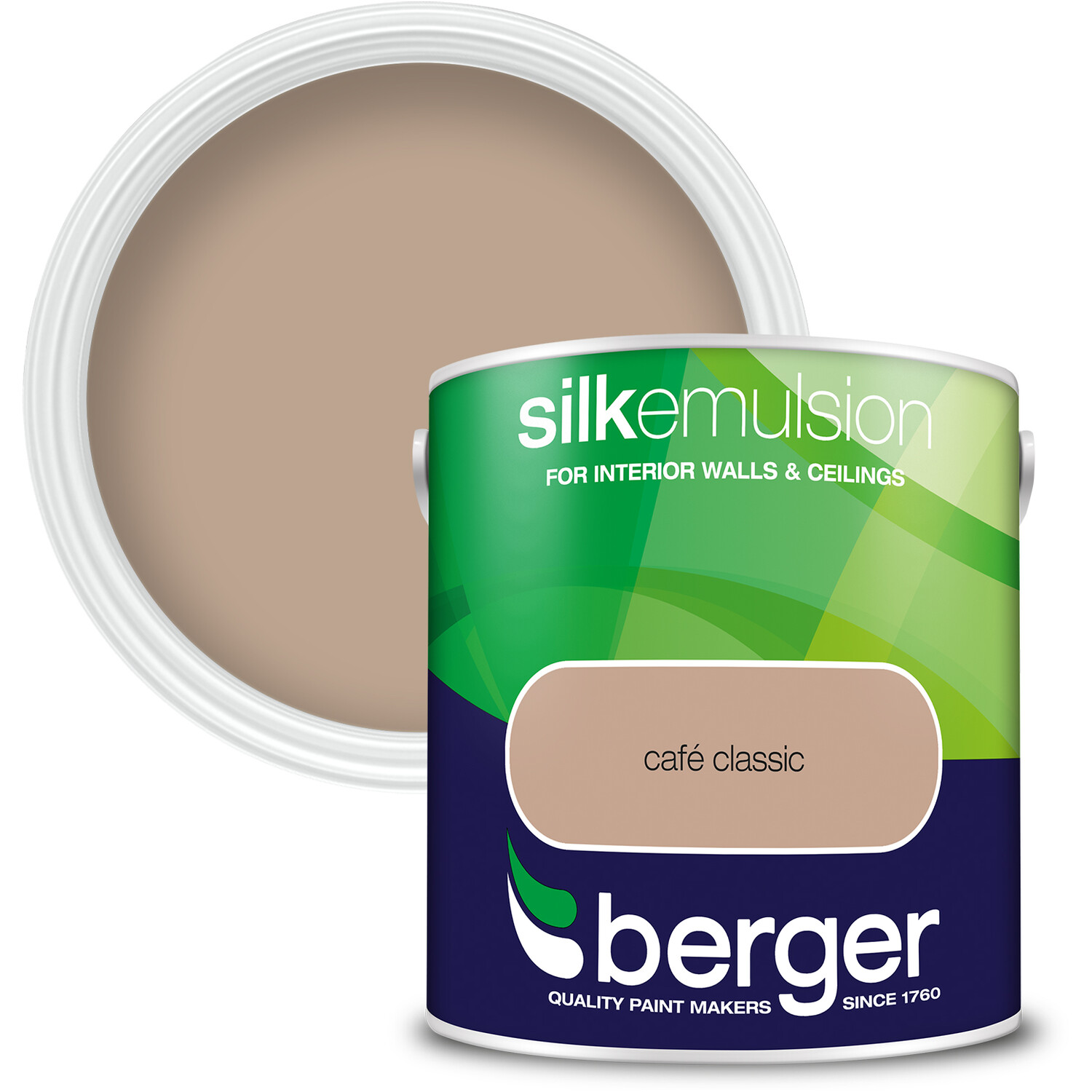 Berger Walls & Ceilings Cafe Classic Silk Emulsion Paint 2.5L Image 1