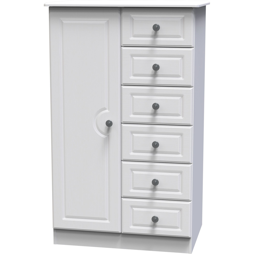 Crowndale Pembroke Single Door 6 Drawer Matt White Kids Wardrobe Ready Assembled Image 3
