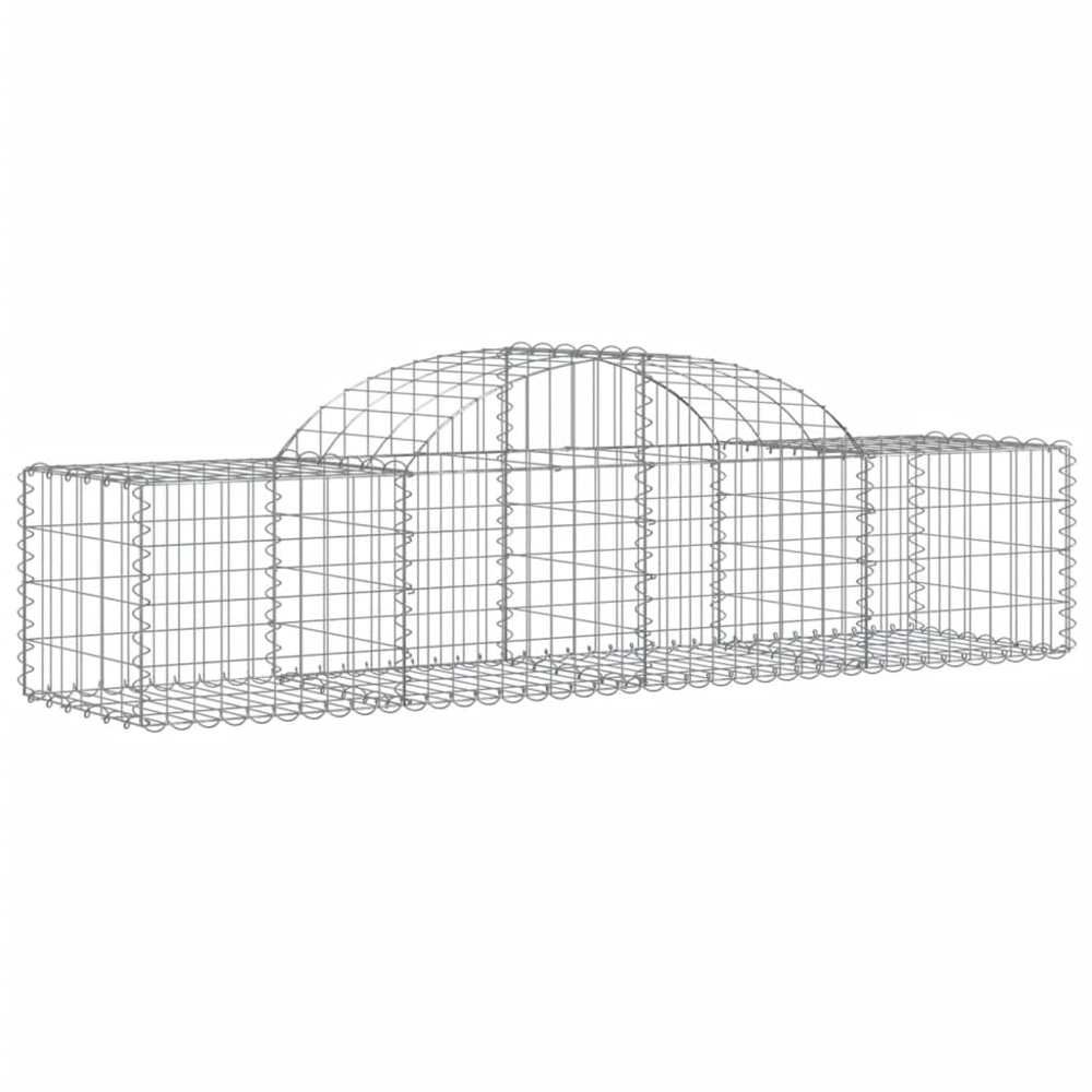 vidaXL Silver Galvanised Iron Arched Gabion Basket 200 x 50 x 40/60cm 25 Pack Image 1