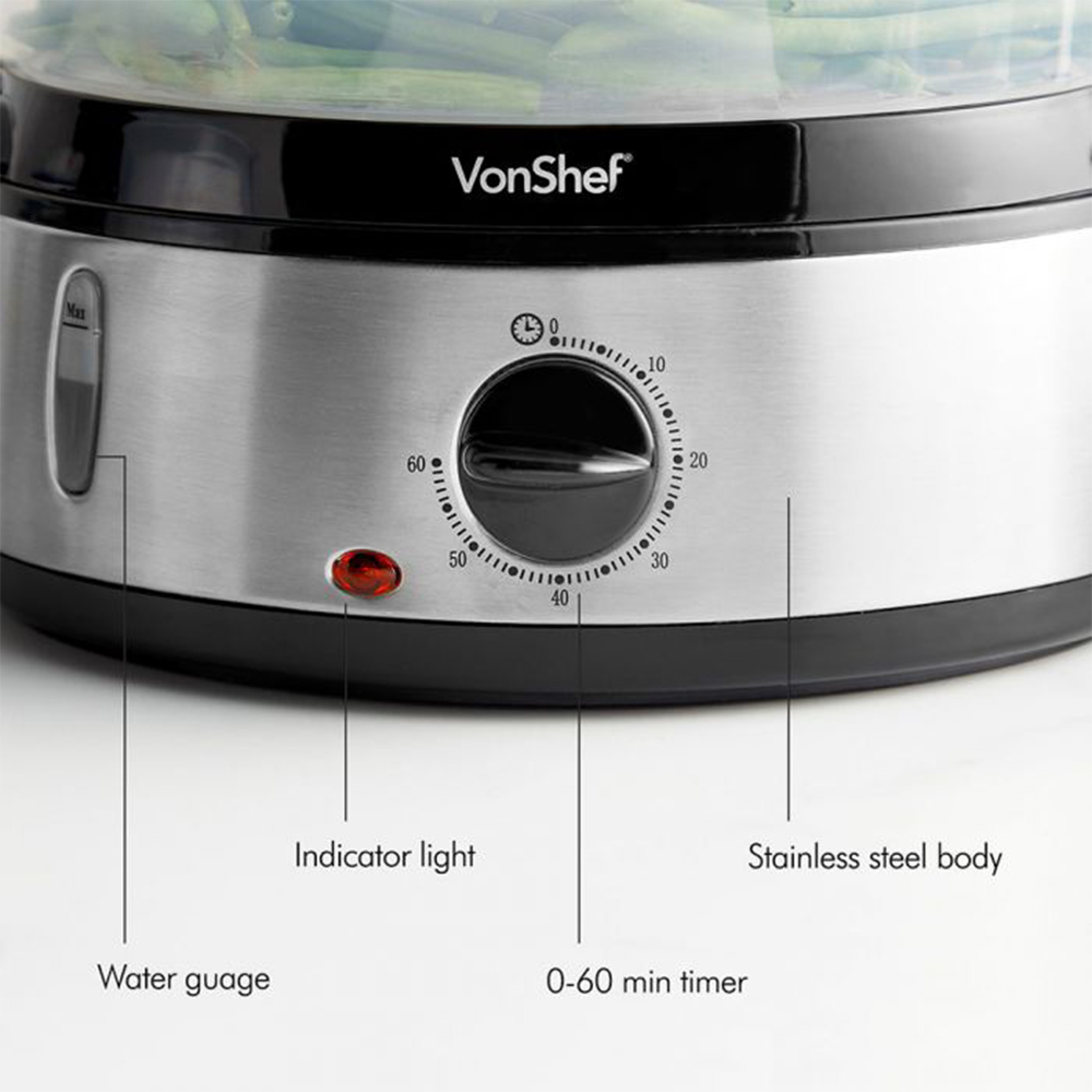 VonHaus VonShef 3 Tier Steamer 800W Image 5