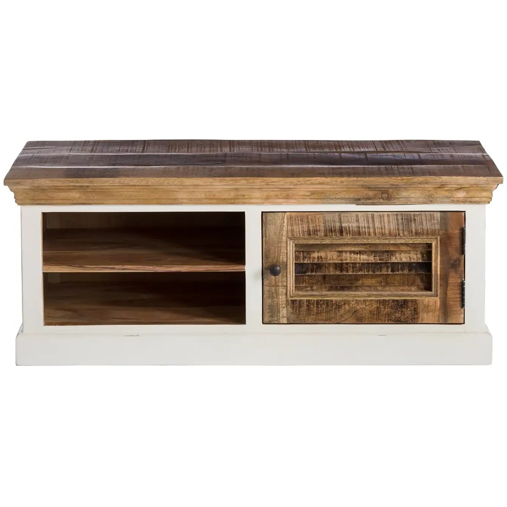 Brooklyn Alfie Single Door 2 Shelf Wooden Shoe Bench Image 2