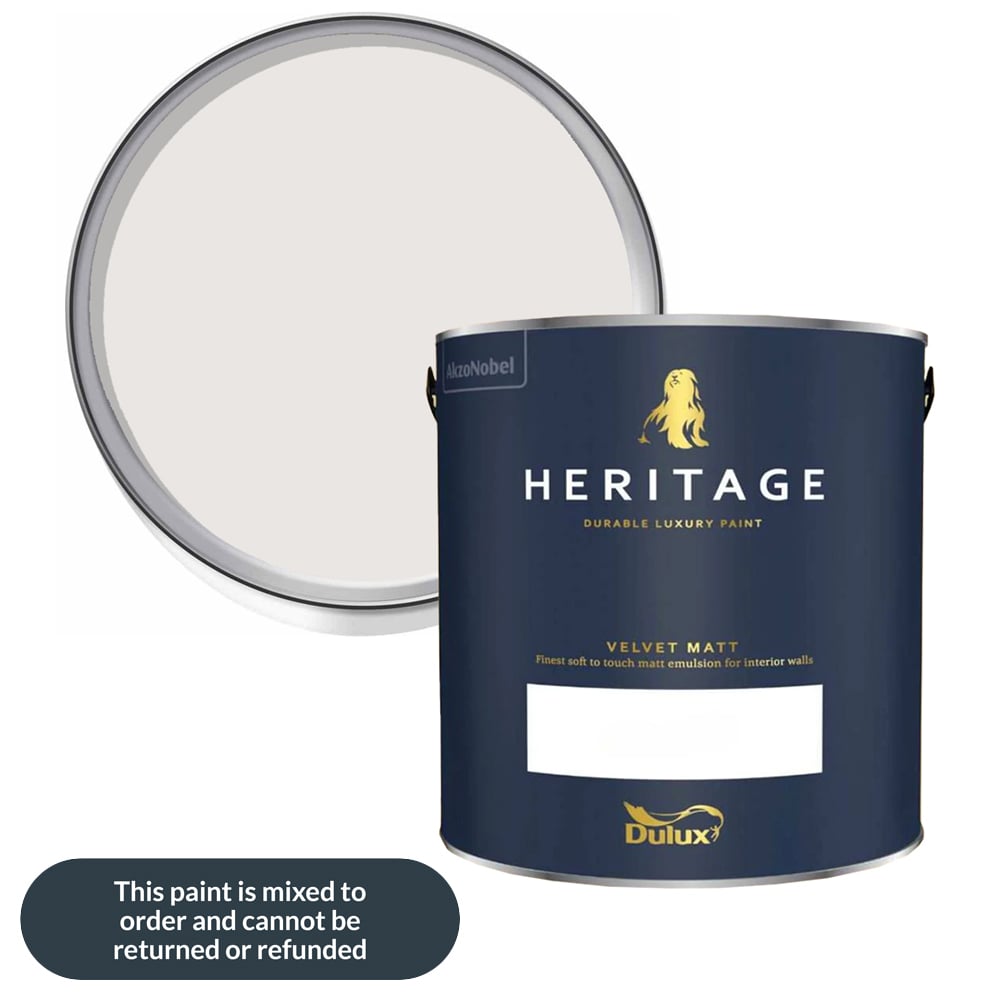 Dulux Heritage Walls and Ceilings Mallow White Velvet Matt Emulsion Paint 2.5L Image 1