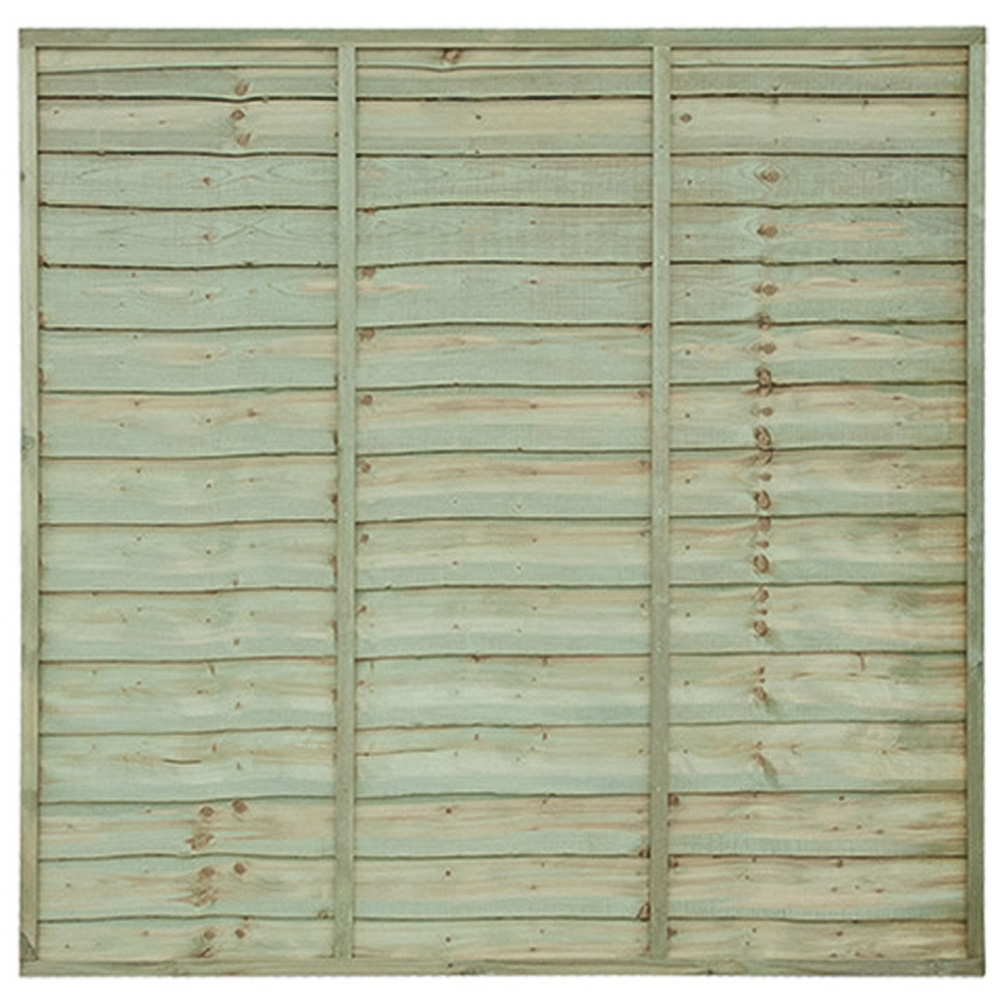 Shire Grange Superior Lap 5.4 x 6ft Pressure Treated Green Vertical Fence Panel Image 2