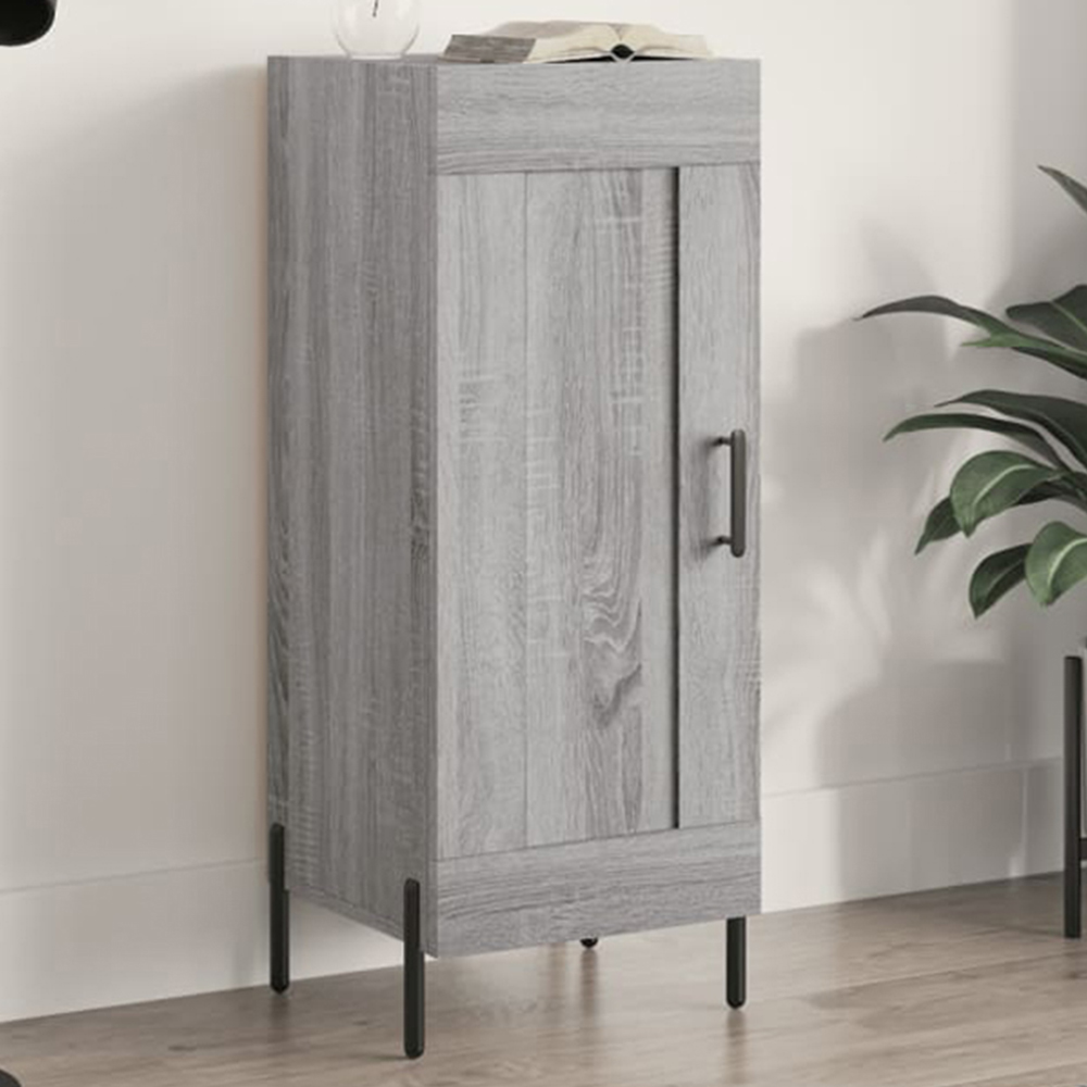 vidaXL Single Door Grey Sonoma Wooden Sideboard Image 1