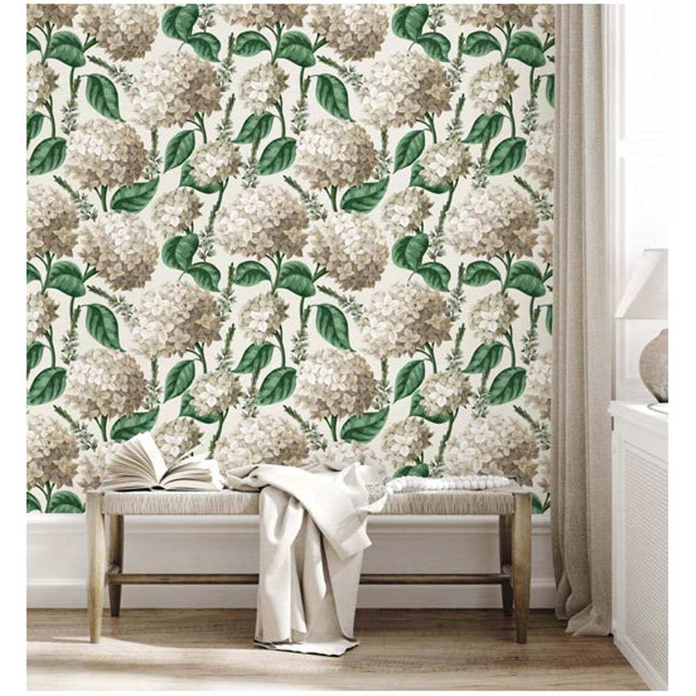 Bobbi Beck Eco Luxury Hydrangea White Wallpaper Image 2