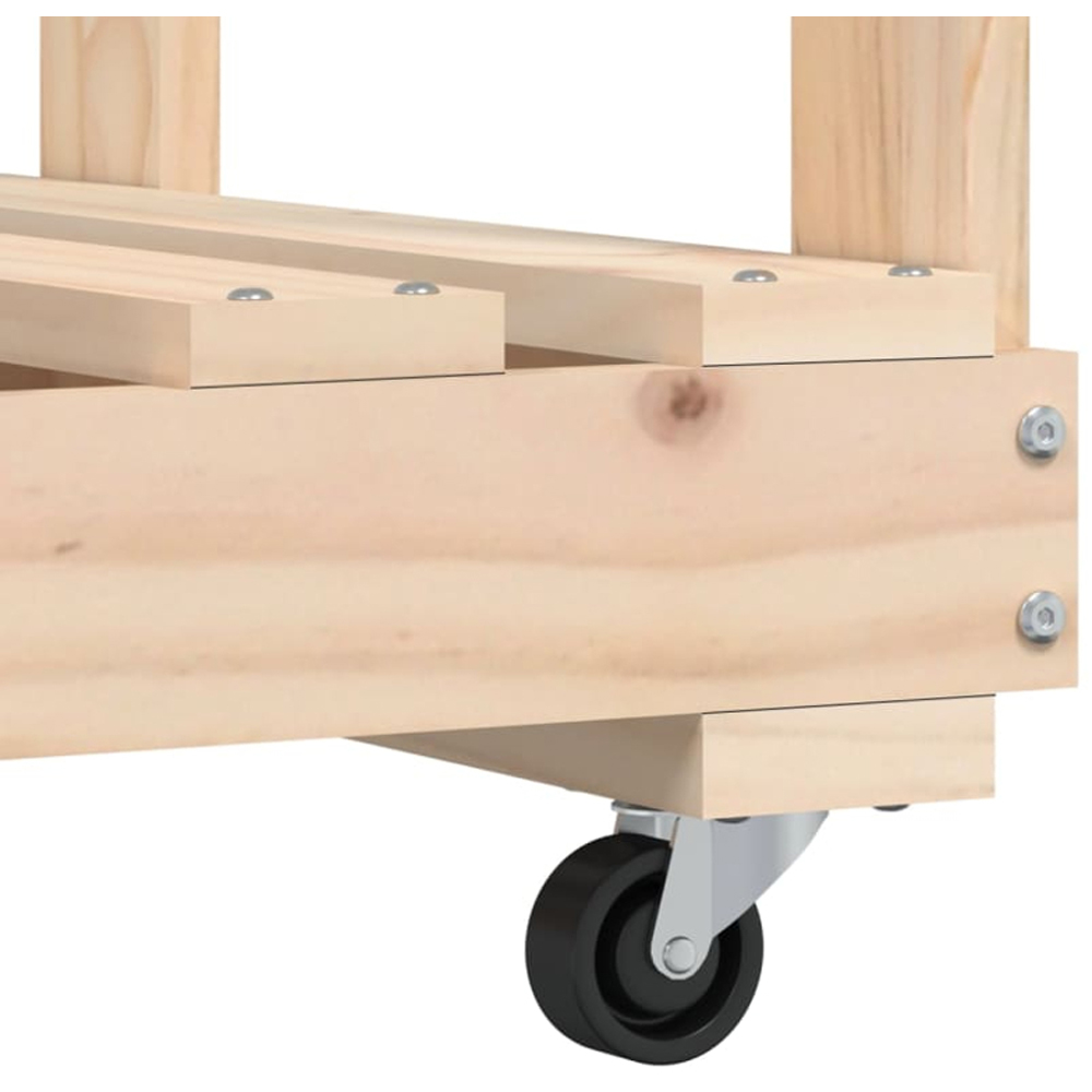 vidaXL Solid Pine Wood Log Holder with Wheels 76.5 x 40 x 108cm Image 6