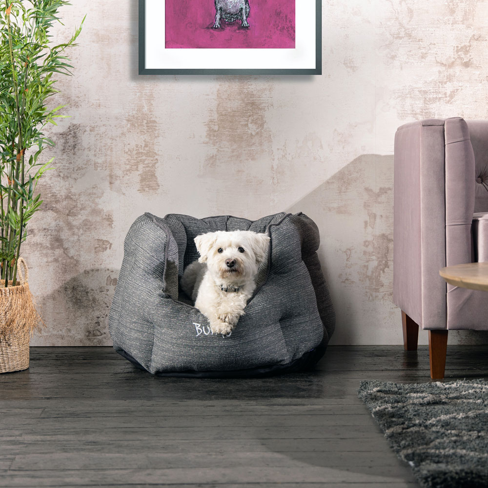 Bunty Regal Large Fossil Grey Oval Pet Bed Image 2